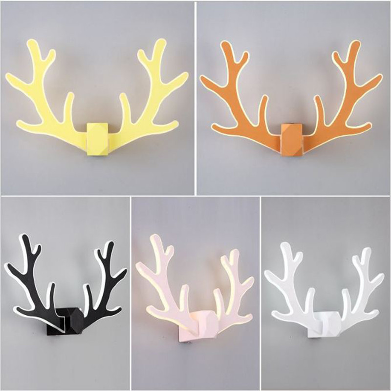 LED Antler Wall Lamp Nordic Minimalist Living Room Decoration Aisle Children's W