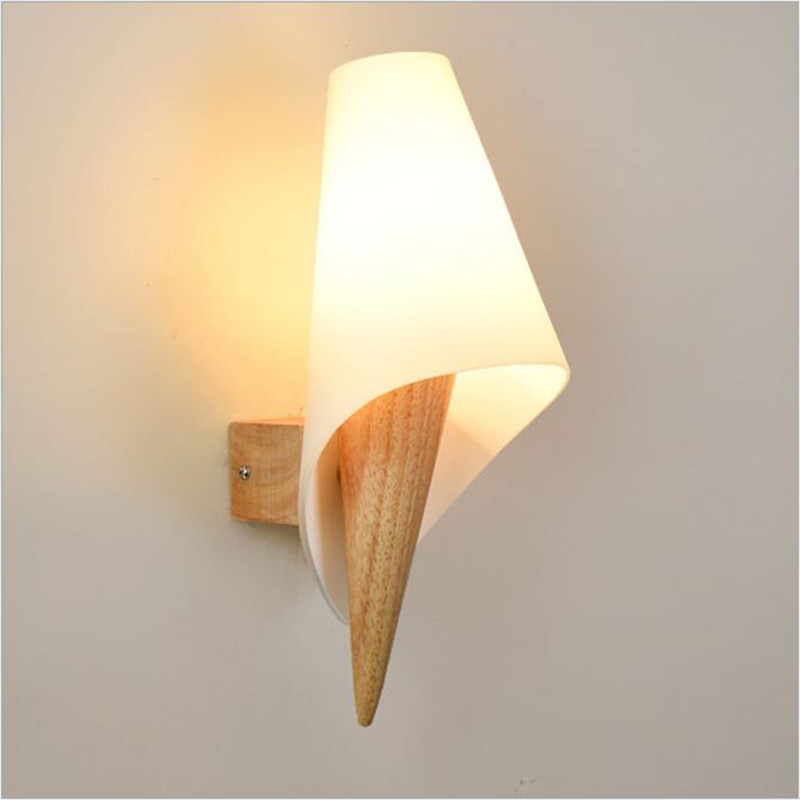 Wood Ecological Wall Lamp Nordic LED Wall Lamp E7 Modern Simple Bedroom Bedside